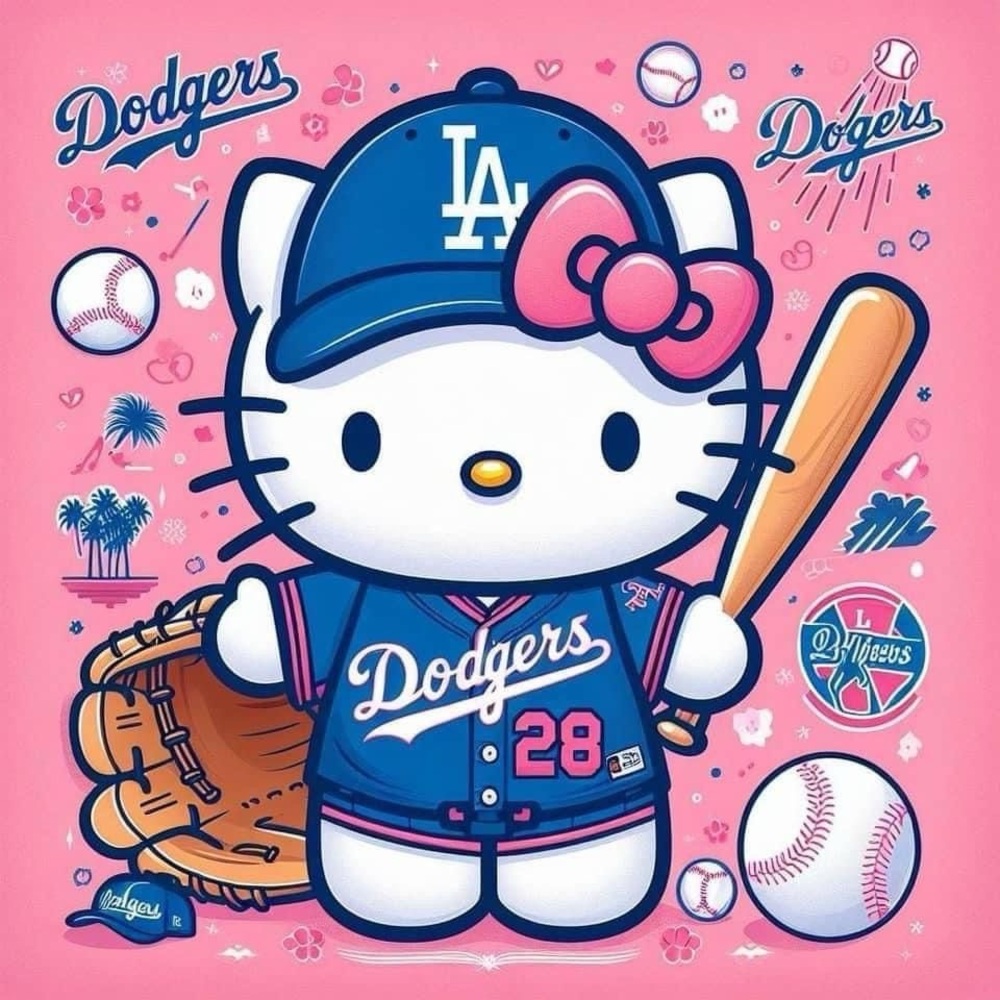 Hello Kitty Dodgers Graphic Art